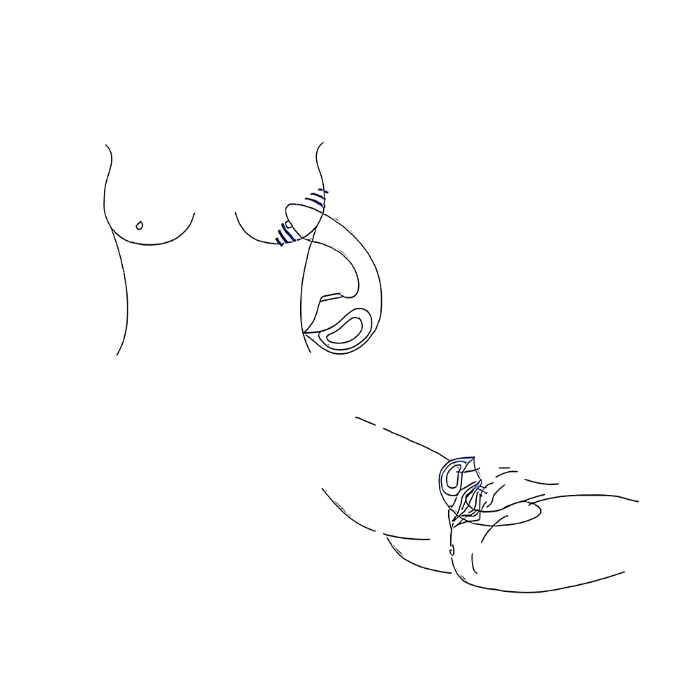 LYRA vibrator use instruction showing breast, clitoral, and vaginal stimulation sequence for enhanced pleasure