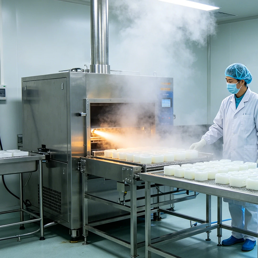 Our commitment to safety starts long before a product is even assembled. This is Step 1: Pre-Production Material Disinfection. Every batch of raw silicone goes through a rigorous steam-based disinfection process before it’s shaped into a TAOF toy. This eliminates any potential contaminants at the very start, setting the foundation for why our products are some of the best safe sex toys for sensitive skin. We don’t wait until the final product to think about hygiene — we build it into every single material from day one.